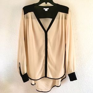 BAR III sheer long sleeve button up